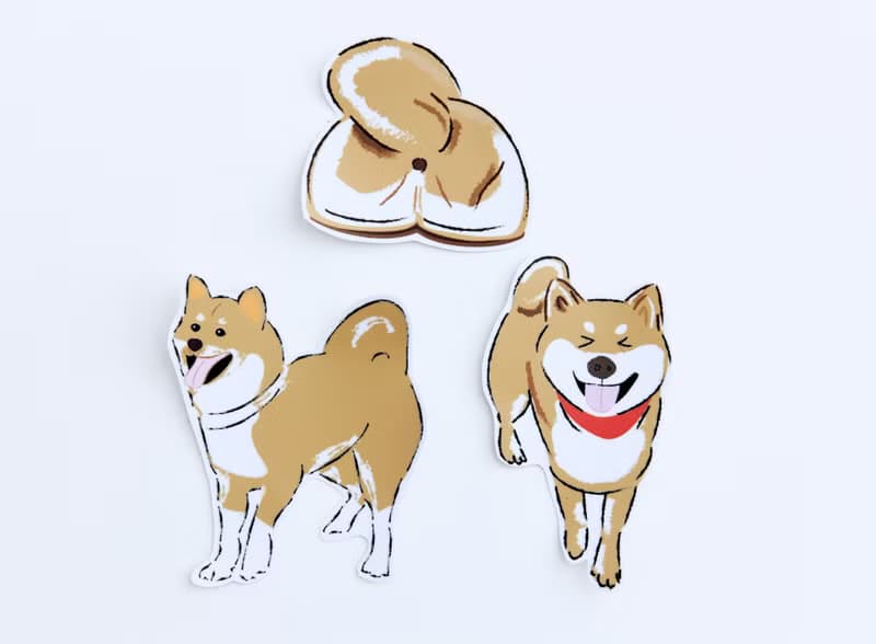 小飯糰  柴柴大型防水貼紙 No.2 柴犬 行李箱貼紙