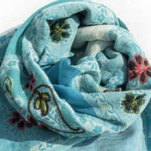 羊絨毯 刺繡毛毯 羊毛蓋毯 保暖披肩 露營毛毯 水煮羊毛披肩/針織圍巾/刺繡圍巾/羊絨披巾/喀什米爾Cashmere-花