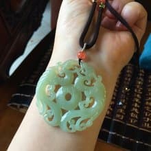 和田玉 精緻 吊墜 精雕復古龍鳳牌 寓意龍鳳祥和 幸福美滿