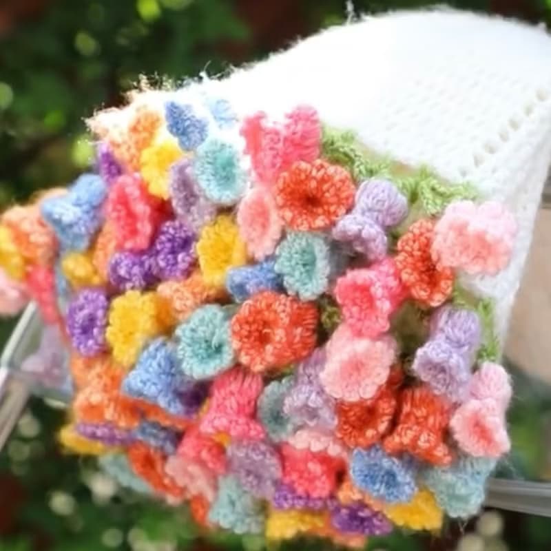 鈴蘭花朵毛毯花束毯子手工毯編織 diy 材料包鉤織花毯禮物