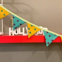 星星雙面純棉麻三角旗11片—露營/生日/派對/店面/婚禮