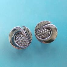 Vintage Jewelry 西洋古董飾品 Laurel Burch  銀天鵝 夾式耳環