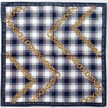 Celine Vintage Scarf Luxury Gold Chain Jewelry 23 x 22.5 inches