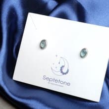 星光海藍寶蛋面設計S925銀水晶耳環│增強溝通表達 平衡磁場 開運