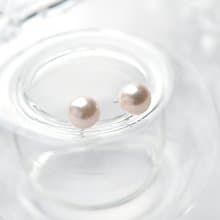 旭日 | 天然日本Akoya 7mm正圓珍珠耳針 / 14K金