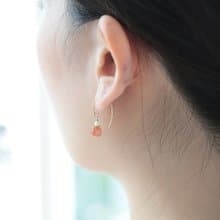 閃耀的太陽耳環│太陽石 澄月光石 可改耳夾