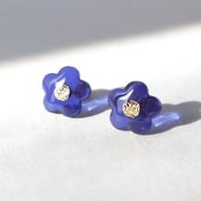 シンプルフラワー(クリアブルー)ピアス/イヤリング
