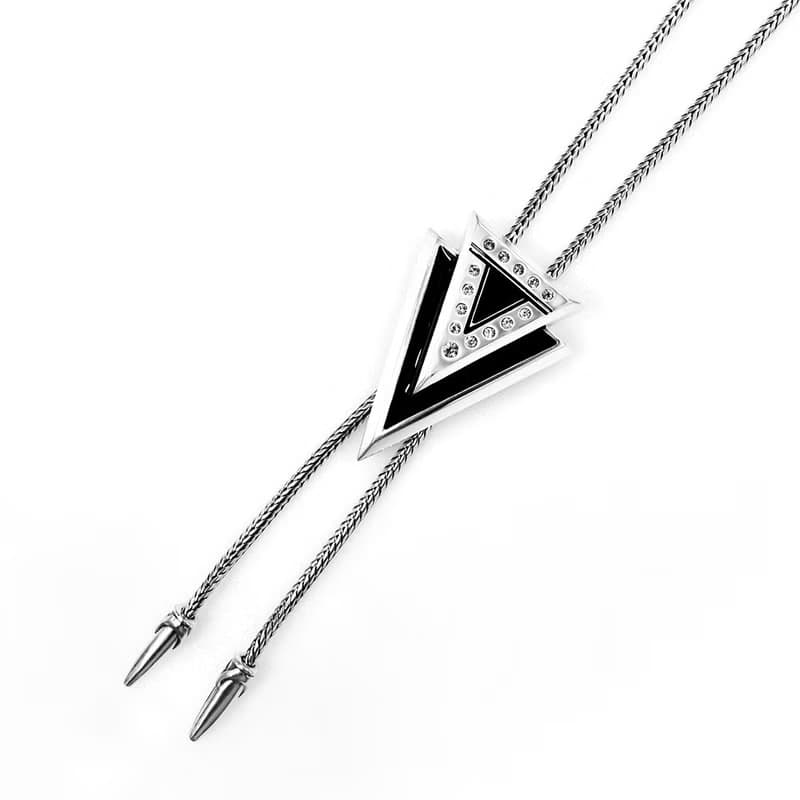幾何三角形 保羅領帶 Bolo Tie 領繩項鍊 金屬繩領帶 長項鍊