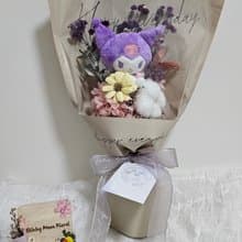 皎月有花 永生花娃娃花束