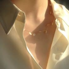 頸上落花短鏈 美國GF注金項鍊 樹脂飾品 情人節禮物 婚禮飾品