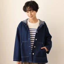 高重複穿搭性 牛仔外套 連帽外衣 棉質 241002-1