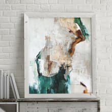 Emerald Gold Painting |  Emerald Gold Abstract | Emerald Art | Emerald Flow-5