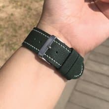 【AppleWatch錶帶】綠色十字紋牛皮/法國防汗皮/真皮皮革