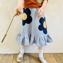 空氣層藍色大花朵魚尾半身裙 / 裙子 親子裝 童裝