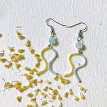 波動  喀什米爾耳環項鍊(Cashmere) 冰晶琉璃珠 可改耳夾