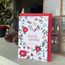 手工刺繍設計台灣主題聖誕卡