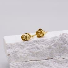 松果 垂墜鑽石18K鍍金耳環