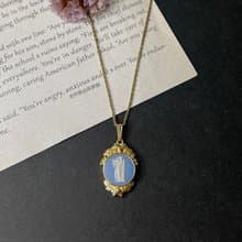 英國製Wedgwood 12K包金女神浮雕項鏈