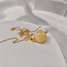 天然黃色方解石項鍊