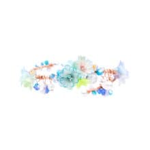 Zinnia : 手造樹脂黏土百日草花束鍍玫瑰金水晶手鐲
