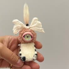 Cute ooak plush artist monster,  tiny cyclops - baby _ READY TO SHIP!