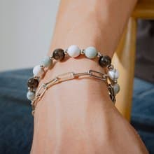 Unisex | 極晝系 - 日輪 * 白松石 黑曜石 翡翠 好運 水晶手鍊