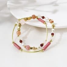 夢境與浪花 | D04粉晶橙月光石玫瑰石水晶手鍊