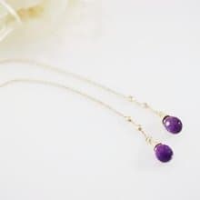 恋愛成就 愛の守護石 しずくアメジストのアメリカンピアス 2月誕生石