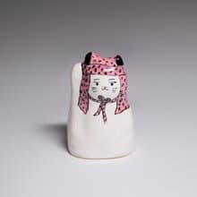 街頭開運招財貓-頭巾喵(粉紅豹紋)