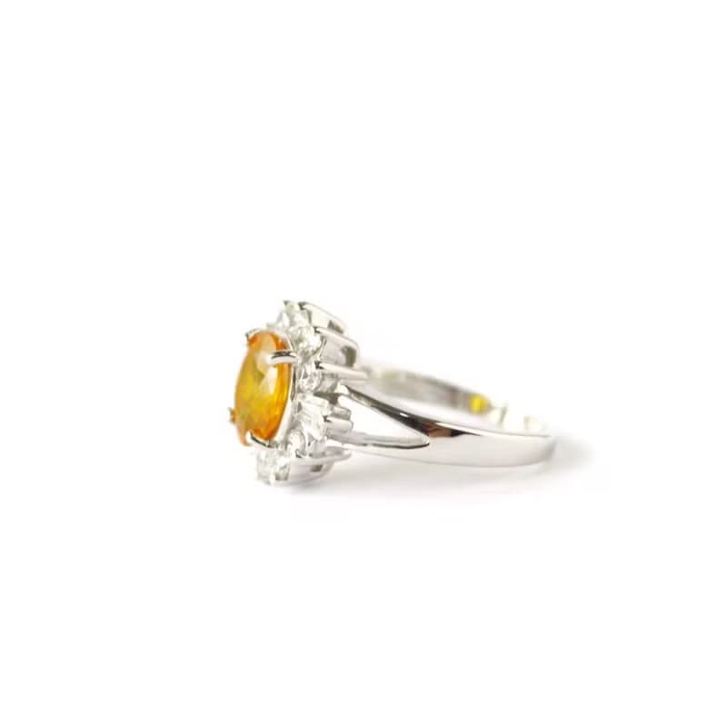 Natural Yellow Sapphire 3 Cts Ring Sterling Silver 925.