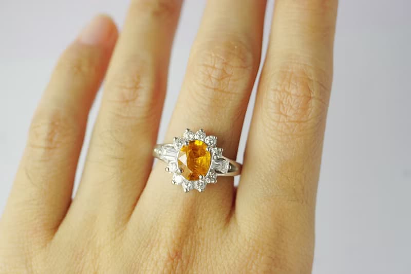 Natural Yellow Sapphire 3 Cts Ring Sterling Silver 925.