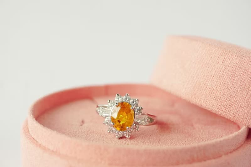 Natural Yellow Sapphire 3 Cts Ring Sterling Silver 925.