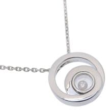 【日本直送】ショパール Chopard ハッピースピリット ネックレス 1Pダイヤ 797108-1002 K18WG×ダイヤモンド レディース【中古】