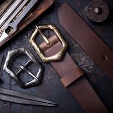 復古手工鍛打銅扣牛皮帶 真皮腰帶 窄版男牛仔褲帶【免費刻英文】