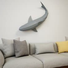 Wall-mount Paper Shark, XXL home decor, Low Poly papercraft, DIGITAL TEMPLATE
