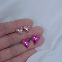 925 Silver heart color earring C.E 304