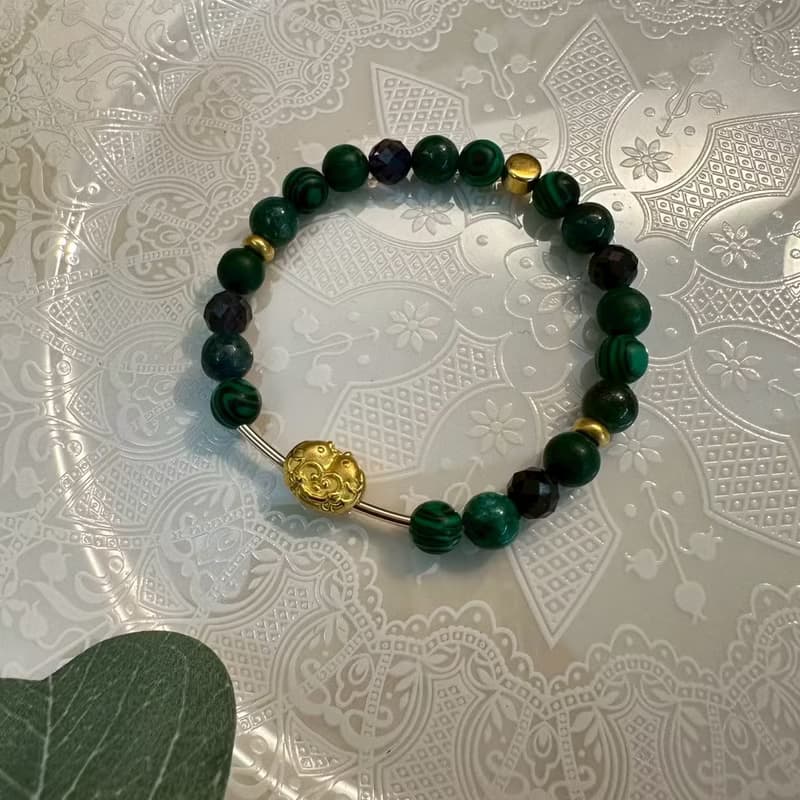 雙魚黃金幸運彈性手鍊