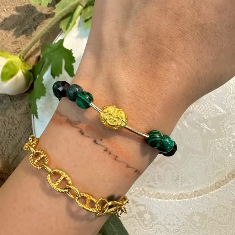 雙魚黃金幸運彈性手鍊