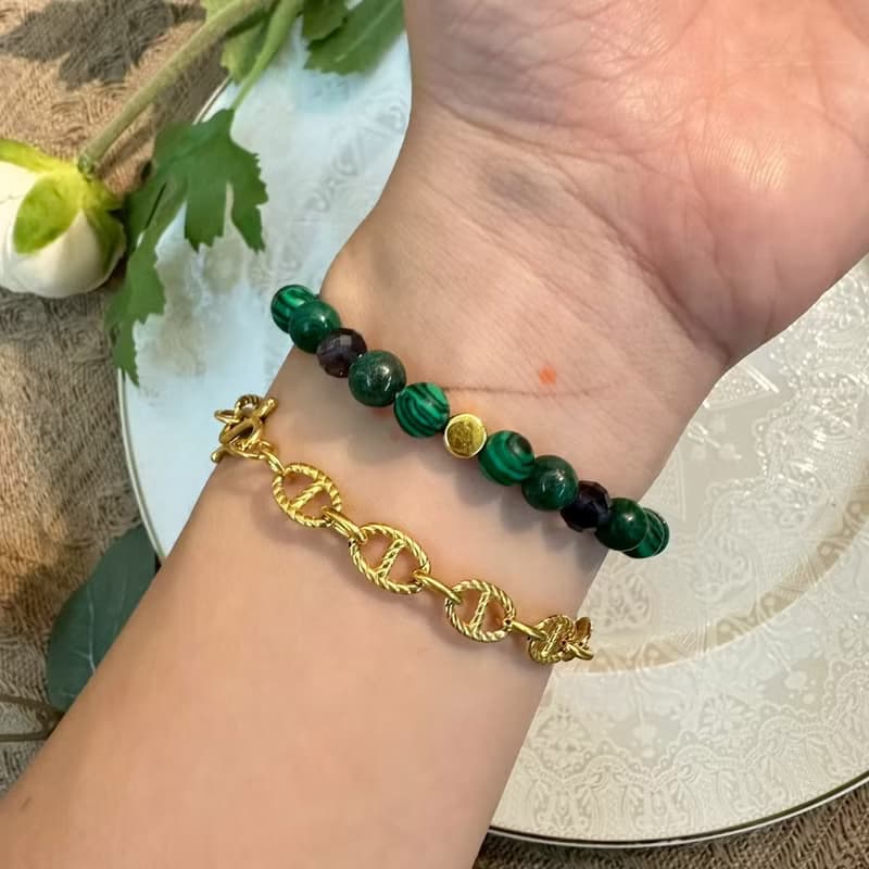 雙魚黃金幸運彈性手鍊