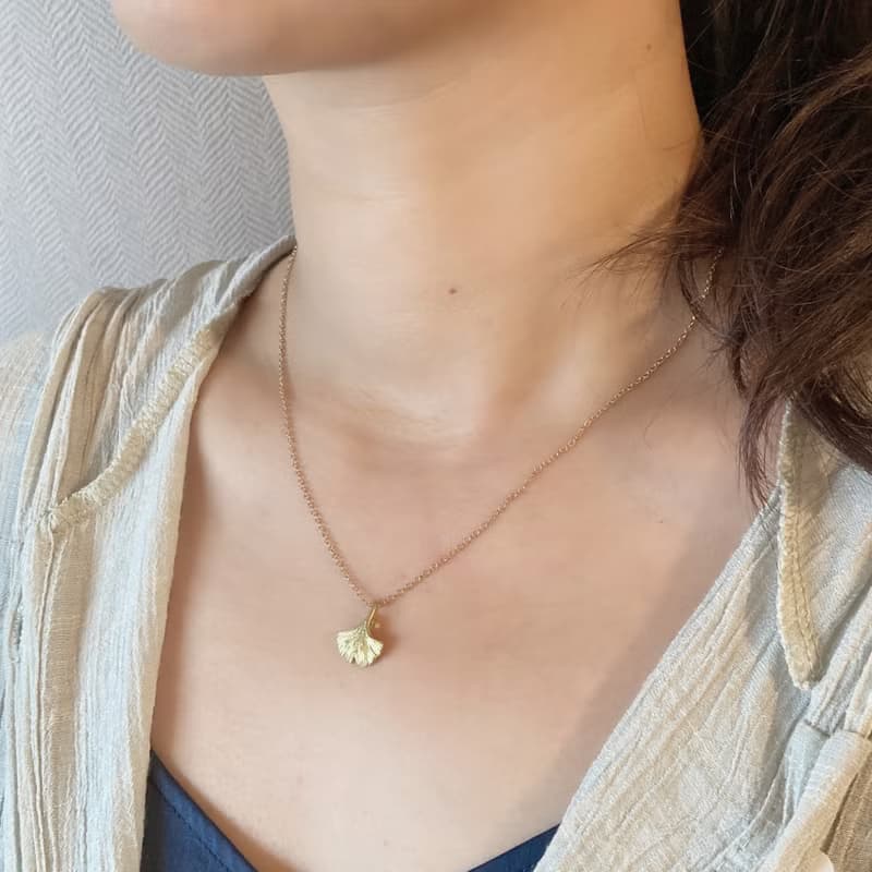 老林雜貨 | 銀杏葉黃銅項鍊