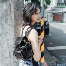 【新品上架】Haari皮革背包 - 黑色 女裝真皮雙肩包