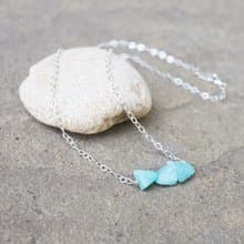 Rough Amazonite Necklace, 925 Silver, Taurus Jewelry, Virgo Gift, Zodiac Crystal