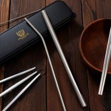 304不鏽鋼餐具及飲管便攜套裝連盒(銀色)