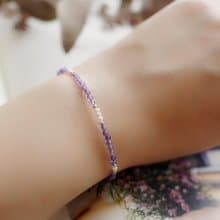 學業智慧水晶 紫水晶圓舞曲純銀手鍊| 招財小物 女生手鏈手環