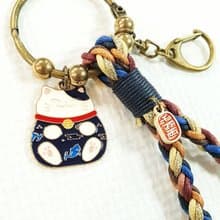 Paris*Le Bonheun。幸福手作。招財喵喵。短款編織鑰匙圈