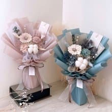 向日葵花束-晨霧微光 l 附贈白色開窗提袋 畢業花束 太陽花花束