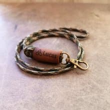 Customized Handmade Paracord Lanyard With Genuine Leather for ID/Keys/Phone