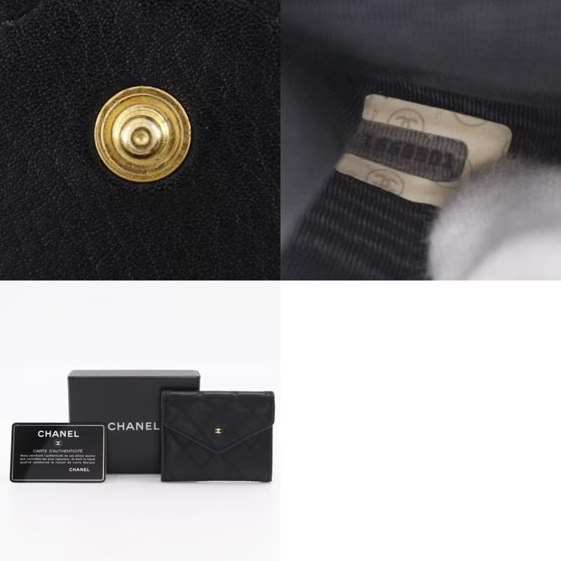【日本直送】シャネル CHANEL ビコローレ コインケース ココマーク カーフ 黒 レディース【中古】
