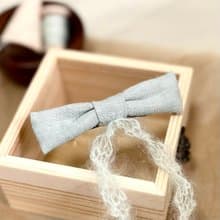 髮夾/淺綠蝴蝶結/搭配毛線絲帶 手作 髮飾