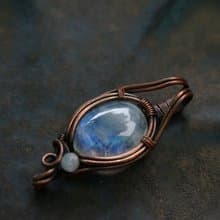 | MC |繞線月光石項鏈 手工編織  復古 wire wrap